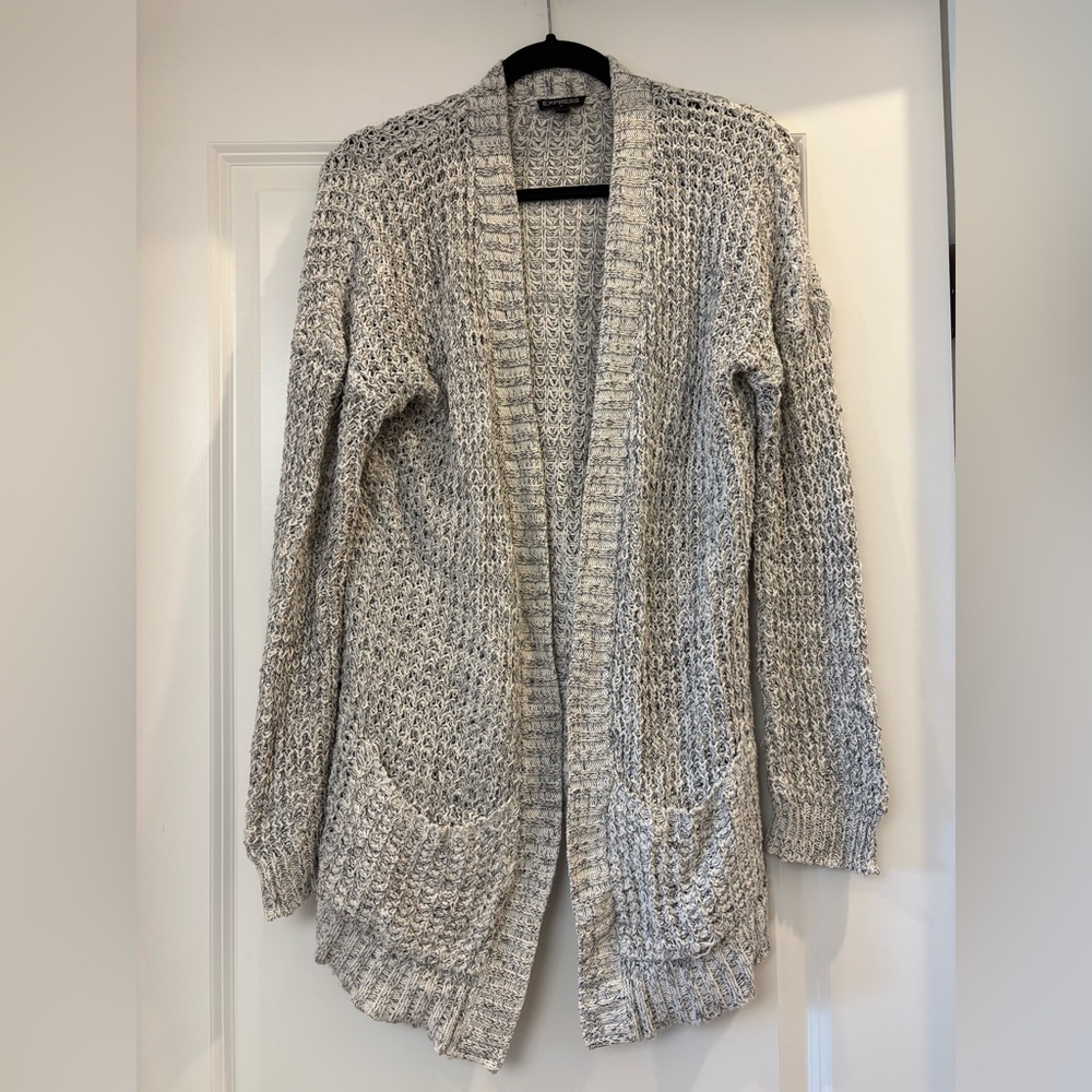 Express Heather Gray Knit Slouchy Cardigan (Size M)